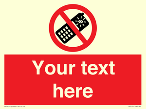 Custom No camera phones Sign